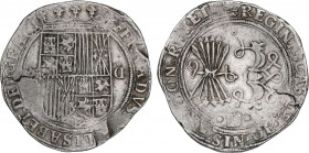 Spanish Monarchy
Ferdinand and Isabella
8 Reales. SEGOVIA. MUY RARA. Anv.: VIII roel encima - Escudo - D roel encima, invertida. Rev.: Haz de 6 flec...