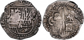Spanish Monarchy
Philip II
8 Reales. S/F. POTOSÍ. RL nexadas. Anv.: P / RL nexadas - Escudo - ¶. 27,26 grs. Acuñada entre 1589 -1595. Grieta. Rara. ...