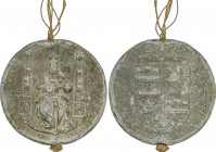 Spanish Monarchy
Philip III
Sello pendiente de documento en plomo. (1598-1621). Anv.: Figura del monarca entronizado de frente. Rev.: Escudo de Cast...
