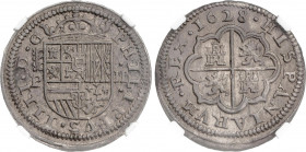 Spanish Monarchy
Philip IV
2 Reales. 1628. SEGOVIA. P. RARA ASÍ. Encapsulada por NGC MS63 (nº 4344928-003). MUY BELLA. AC-957. SC.