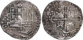 Spanish Monarchy
Philip IV
8 Reales. 1623. POTOSÍ. P. FECHA RARA. 26,96 grs. Fecha 16ZIII. Leones y castillos. Leves oxidaciones. AC-1439; Cal-459. ...