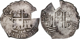 Spanish Monarchy
Philip IV
8 Reales. 1664. POTOSÍ. E. 26,61 grs. Parte cortada a las 3h. Ligera pátina. AC-1528; Cal-453. MBC.