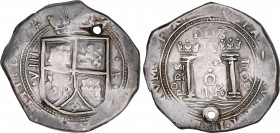 Spanish Monarchy
Philip IV
8 Reales. 1653. SANTA FE DE NUEVO REINO. PºRS. MUY RARA. 26,60 grs. Perforación. Encapsulada por NGC VF DETAILS, HOLED (n...