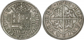 Spanish Monarchy
Philip IV
8 Reales. 1630. SEGOVIA. P. MUY ESCASA. 26,95 grs. Acueducto vertical 1 piso / P - Escudo - VIII vertical. (Leves rayitas...