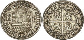 Spanish Monarchy
Philip IV
8 Reales. 1632. SEGOVIA. R. ESCASA. 27,56 grs. Acueducto horizontal grande 2 arcos y 2 pisos / R - Escudo - 8. (Pequeñas ...