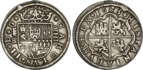 Spanish Monarchy
Charles II
4 Reales. 1683. SEGOVIA. BR. ESCASA. 13,16 grs. Acueducto de 3 arcos. (Restos de soldadura, rayas, defecto de acuñación ...