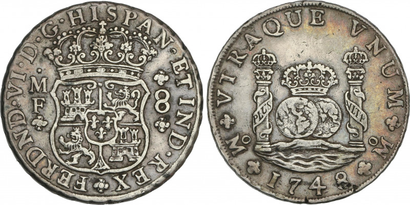 Spanish Monarchy
Ferdinand VI
8 Reales. 1748. MÉXICO. M.F. 26,68 grs. Columnar...