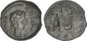 Celtiberian Coins
Semis. 27-14 d.C. ÉPOCA DE CALÍGULA. ACCI (GUADIX. Granada). Anv.: (AVGVSTVS) DIVI F. Cabeza laureada de Augusto a derecha. Rev.: C...