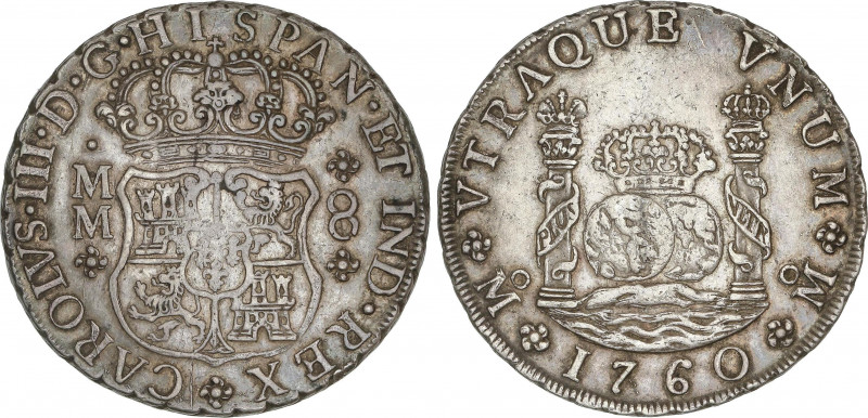 Spanish Monarchy
Charles III
8 Reales. 1760. MÉXICO. M.M. 26,88 grs. Columnari...