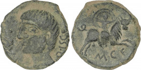 Celtiberian Coins
As. 180 a.C. CASTULO (CAZLONA, Jaén). Anv.: L. QVL. F. O. ISC. F. Cabeza masculina a izquierda. Rev.: Rapto de Europa a derecha, de...