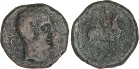 Celtiberian Coins
As. 120-20 a.C. ILDURO (MATARÓ, Barcelona). Anv.: Cabeza masculina con diadema a derecha, detrás oreja. Rev.: Jinete con lanza y cl...