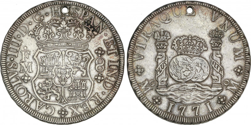 Spanish Monarchy
Charles III
8 Reales. 1771. MÉXICO. F.M. 26,82 grs. Columnari...