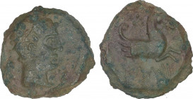 Celtiberian Coins
Cuadrante. 120-20 a.C. ILDURO (MATARÓ, Barcelona). Anv.: Cabeza masculina laureada a derecha, detrás oreja. Rev.: Protomo de Pegaso...