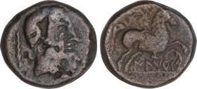 Celtiberian Coins
As. 120-20 a.C. ILTIRCES (Zona de SOLSONA). Anv.: Cabeza masculina a derecha, delante letra ibérica N, detrás espiga. Rev.: Jinete ...