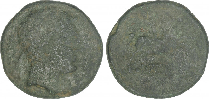 Celtiberian Coins
As. 120-20 a.C. LAIESCEN (BARCELONA). Anv.: Cabeza laureada a...