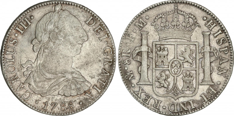 Spanish Monarchy
Charles III
8 Reales. 1788. MÉXICO. F.M. 26,86 grs. AC-1132. ...