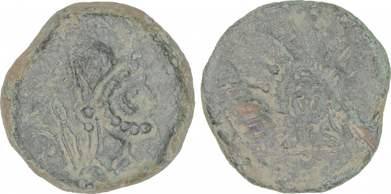 Celtiberian Coins
As. MALACA (MÁLAGA). Anv.: Busto de Vulcano barbado a derecha...