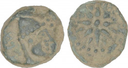 Celtiberian Coins
Sextante. 200-20 a.C. MALACA (MÁLAGA). Anv.: Cabeza de Vulcano a derecha con gorro puntiagudo fileteado de puntos, detrás leyenda n...