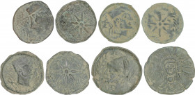 Celtiberian Coins
Lote 4 monedas Semis (3) y As. 200-20 a.C. MALACA (MÁLAGA). AE. A EXAMINAR. AB-1730, 1733. MBC- a MBC+.