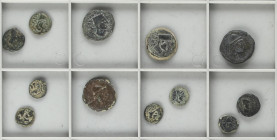 Celtiberian Coins
Lote 12 monedas Sextante (5), Cuadrante (3), Semis (2) y As (2). 200-20 a.C. MALACA (MÁLAGA). AE. A EXAMINAR. AB-1726 var., 1733 va...