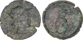 Celtiberian Coins
As. 50 a.C. URSONE (OSUNA, Sevilla). Anv.: Cabeza con casco a derecha, detrás VRSO. Rev.: Oso sentado a derecha, detrás monograma M...