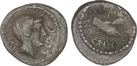 Roman Coins
Empire
Quinario. Acuñada el 40-39 a.C. MARCO ANTONIO. ROMA. Anv.: III VIR. R. P. C. Cabeza velada y diademada de Concordia a derecha. Re...