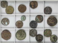 Roman Coins
Empire
Lote 17 monedas Cuadrante, As, Dupondio y Sestercio. AUGUSTO. AE. Incluye algunas piezas como el Sestercio de Augusto RIC-329, o ...
