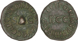 Roman Coins
Empire
Cuadrante. Acuñada el 40 d.C. CALÍGULA. Anv.: C. CAESAR DIVI AVG. PRON. AVG. S. C. Gorro frigio. Rev.: COS. DES. III PON. M. TR. ...
