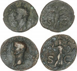 Roman Coins
Empire
Lote 2 monedas As. Acuñada el 41 d.C. CLAUDIO. Anv.: TI. CLAVDIVS CAESAR AVG. P. M. TR. P. IMP. P. P. Busto a izquierda. Rev.: Mi...