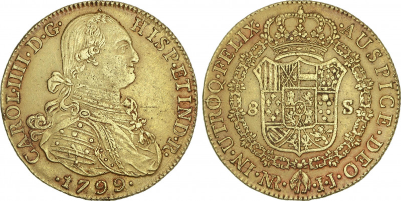 Spanish Monarchy
Charles IV
8 Escudos. 1799. NUEVO REINO. J.J. 26,84 grs. (Gol...