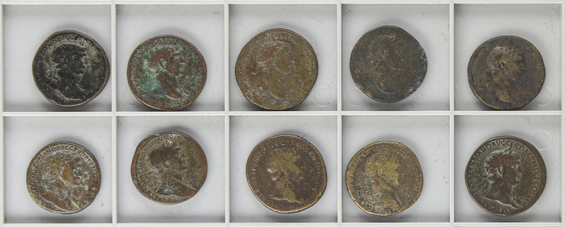 Roman Coins
Empire
Lote 10 monedas Sestercio. Acuñada el 98-117 d.C. TRAJANO. ...