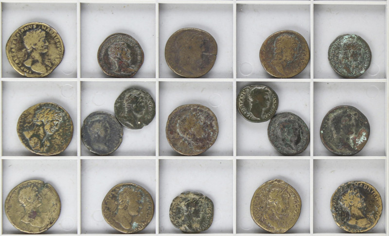 Roman Coins
Empire
Lote 17 monedas As, Dupondio, Sestercio. Acuñada el 117-138...