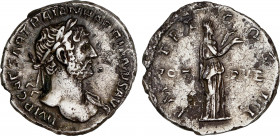 Roman Coins
Empire
Denario. Acuñada el 117-138 d.C. ADRIANO. Anv.: IMP. CAESAR. TRAIAN. HADRIANVS. AVG. Busto laureado a derecha. Rev.: VOT. PVB. P....