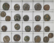 Roman Coins
Empire
Lote 22 monedas As, Dupondio, Sestercio. Acuñadas el 138-161 d.C. ANTONINO PÍO. AE. A EXAMINAR. RC a BC+.