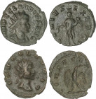 Roman Coins
Empire
Lote 2 monedas Antoniniano. Acuñadas el 268-270 d.C. CLAUDIO II GÓTICO. Rev.: CONSECRATIO y GENIVS EXERCI. AE. A EXAMINAR. S-3127...