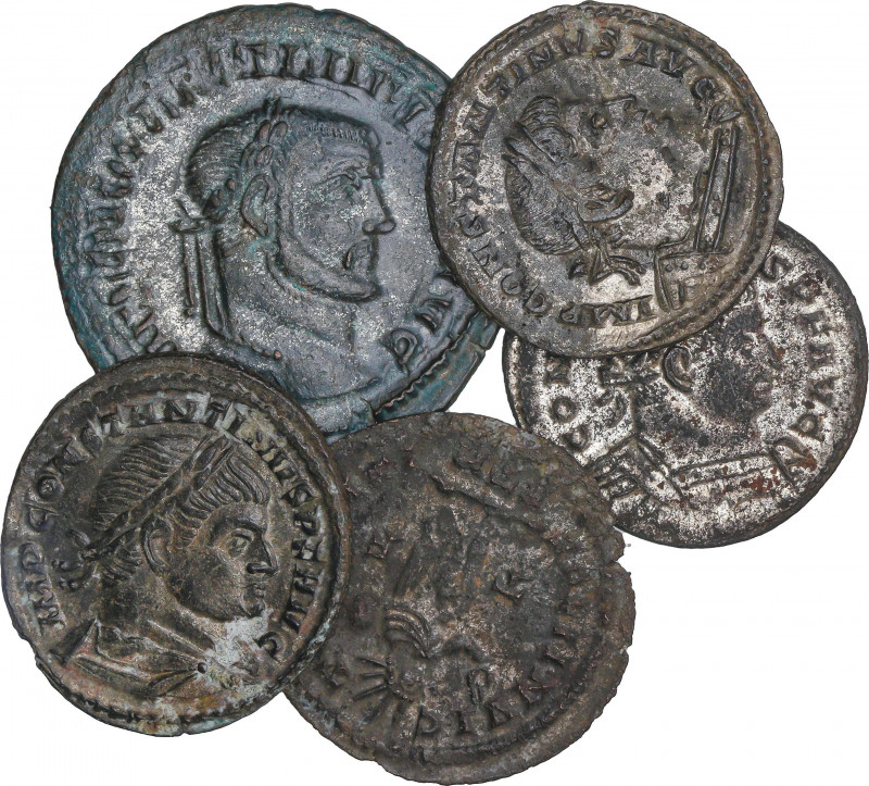 Roman Coins
Empire
Lote 5 monedas Follis. 311-337 d.C. CONSTANTINO I. AE. Algu...