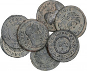 Roman Coins
Empire
Lote 7 monedas Follis 19 mm. Acuñadas el 321-324 d.C. CRISPO. ARELATE, ROMA, SISCIA (2), TESALONICA (2) y TICINUM. Rev.: CAESARVM...