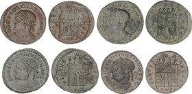 Roman Coins
Empire
Lote 4 monedas Follis. Acuñada el 329 d.C. CONSTANTINO II. ARELATE. Anv.: CONSTANTINVS IVN. NOB. C. Busto a derecha. Rev.: VIRTVS...