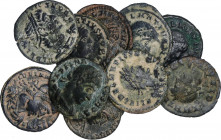 Roman Coins
Empire
Lote 11 monedas Medio Centenional. Acuñadas el 335-337 d.C. DELMACIO. Rev.: GLORIA EXERCITVS. Dos soldados frente a frente, entre...