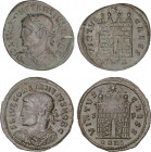 Roman Coins
Empire
Lote 2 monedas Follis 19 mm. Acuñadas el 329 d.C. CONSTANCIO II. ARELATE. Anv.: Fl. IVL. CONSTANTIVS NOB. C. Busto a izquierda. R...