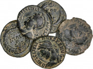 Roman Coins
Empire
Lote 5 monedas Centenional 20 mm. Acuñadas el 360-363 d.C. JULIANO II EL APÓSTATA. ALEJANDRIA, ARELATE (3) y ROMA. Anv.: D.N. FL....