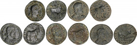 Roman Coins
Empire
Lote 5 monedas Doble Maiorina. Acuñadas el 360-363 d.C. JULIANO II EL APÓSTATA. ARELATE. Anv.: D.N. FL. CL. IVLIANVS P. F. AVG. B...