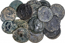 Roman Coins
Empire
Lote 18 monedas Maiorina reducida 22 mm. Acuñadas el 378-383 a.C. GRACIANO. AE. Todas reverso: REPARATIO REI PVB. Diversas cecas....