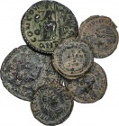 Roman Coins
Empire
Lote 6 monedas Fracción de Centenional (4) y Centenional (2). Acuñadas el 378-388 d.C. VALENTINIANO II. ANTIOQUIA (2), AQUILEIA, ...