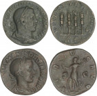 Roman Empire Lots
Lote 2 monedas Sestercio. GORDIANO III y FILIPO I. AE. Gordiano III: VIRTVS AVG. S.C. Marte con lanza escudo y rama a izquierda. Fi...