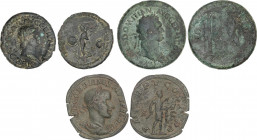 Roman Empire Lots
Lote 3 monedas As y Sestercio (2). Acuñadas el 54-68, 85 y 241-243 d.C. NERÓN, DOMICIANO y GORDIANO III. 11,47, 26,76 y 17,19 grs. ...