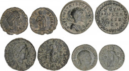 Roman Empire Lots
Lote 4 monedas Follis, Follis 19 mm (2) y Fracción de Follis. Acuñadas el 312-340 d.C. CONSTANTINO I, ELENA, TEODORA y CRISPO. AE. ...