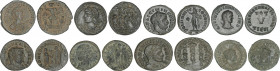 Roman Empire Lots
Lote 8 monedas Follis. SEVERO II, MAXIMINO DAZA, LICINIO (2), CRISPO, ELENA, CONSTANCIO II y VALENTINIANO. AE. Destaca Severo II. A...