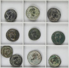 Roman Empire Lots
Lote 10 monedas cobre. AUGUSTO, CLAUDIO, NERÓN, NERVA, ALEJANDRO SEVERO, FAUSTINA MADRE y HERENNIA ETRUSCILLA. AE. Incluye sesterci...