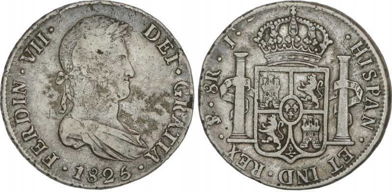 Spanish Monarchy
Ferdinand VII
8 Reales. 1825. POTOSÍ. J. ESCASA. 26,30 grs. P...